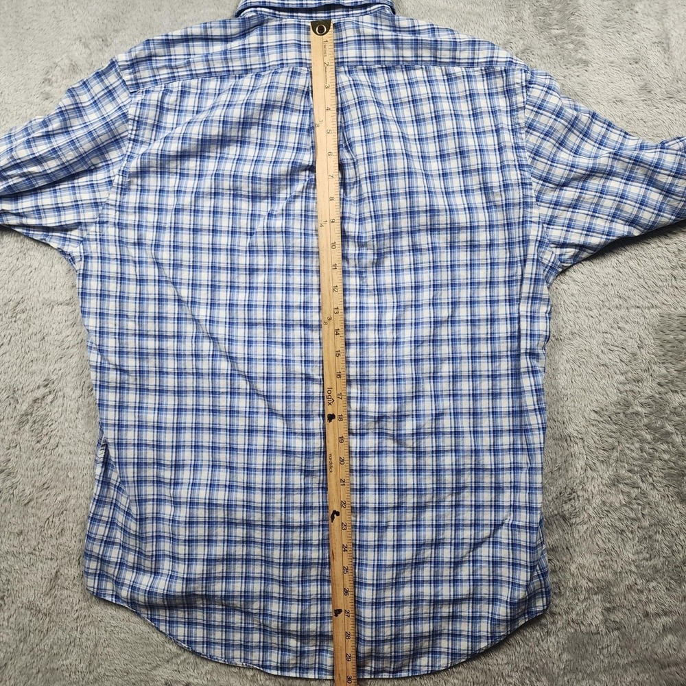 Ralph Lauren Shirt Mens Large Blue Plaid Long Sleeve Button Down Flesh Pony - Picture 8 of 10